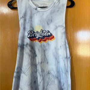 ZYIA White Marble Tank Top with Brighter Graphic